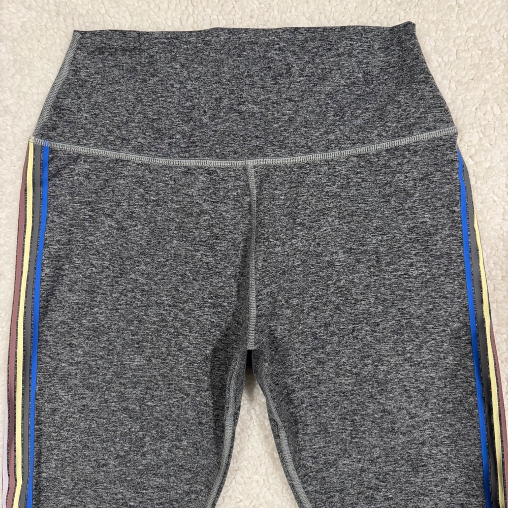 Spiritual Gangster High Waist Stripe Leggings Heather Grey Medium Yoga Athletic - Picture 3 of 11